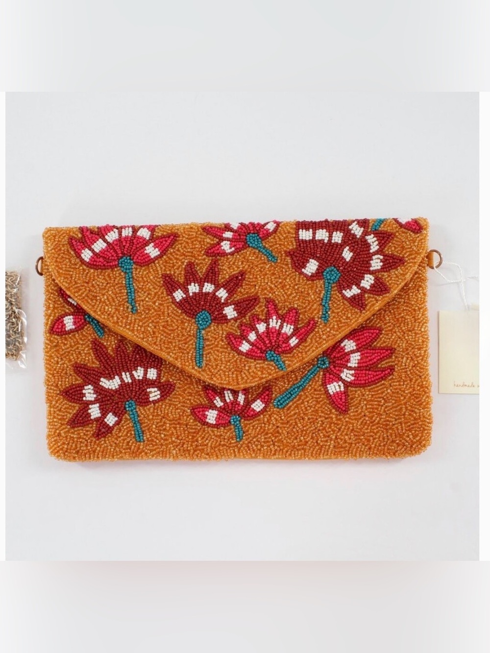 Ember Floral Beaded Clutch